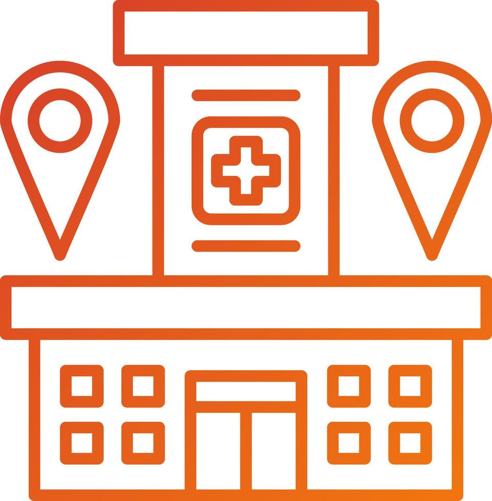 estilo de ícone de localização do hospital vetor