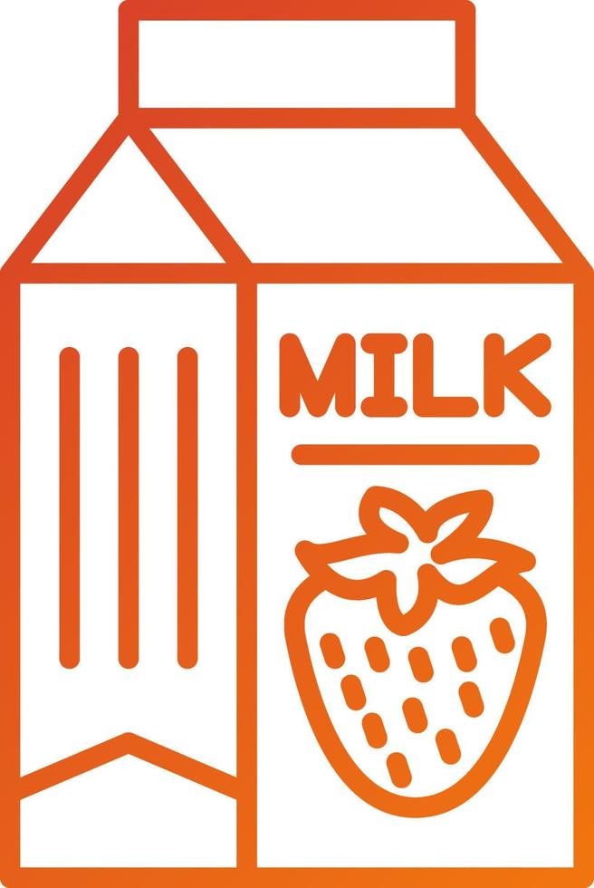 estilo de ícone de leite com morango vetor