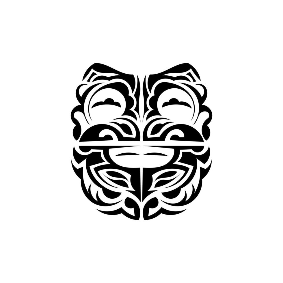 viking rostos dentro ornamental estilo. polinésio tribal padrões. adequado para tatuagens. isolado em branco fundo. vetor. vetor