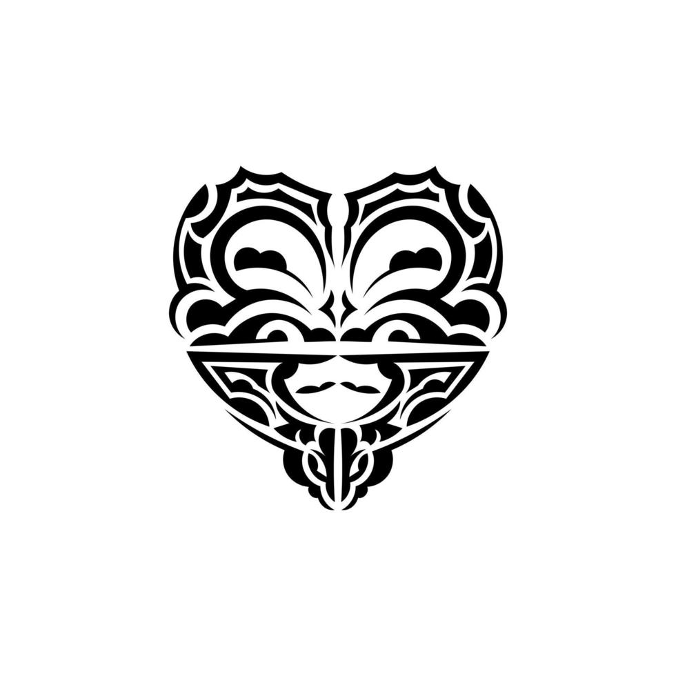 viking rostos dentro ornamental estilo. havaiano tribal padrões. adequado para imprime. isolado em branco fundo. Preto ornamento, vetor ilustração.