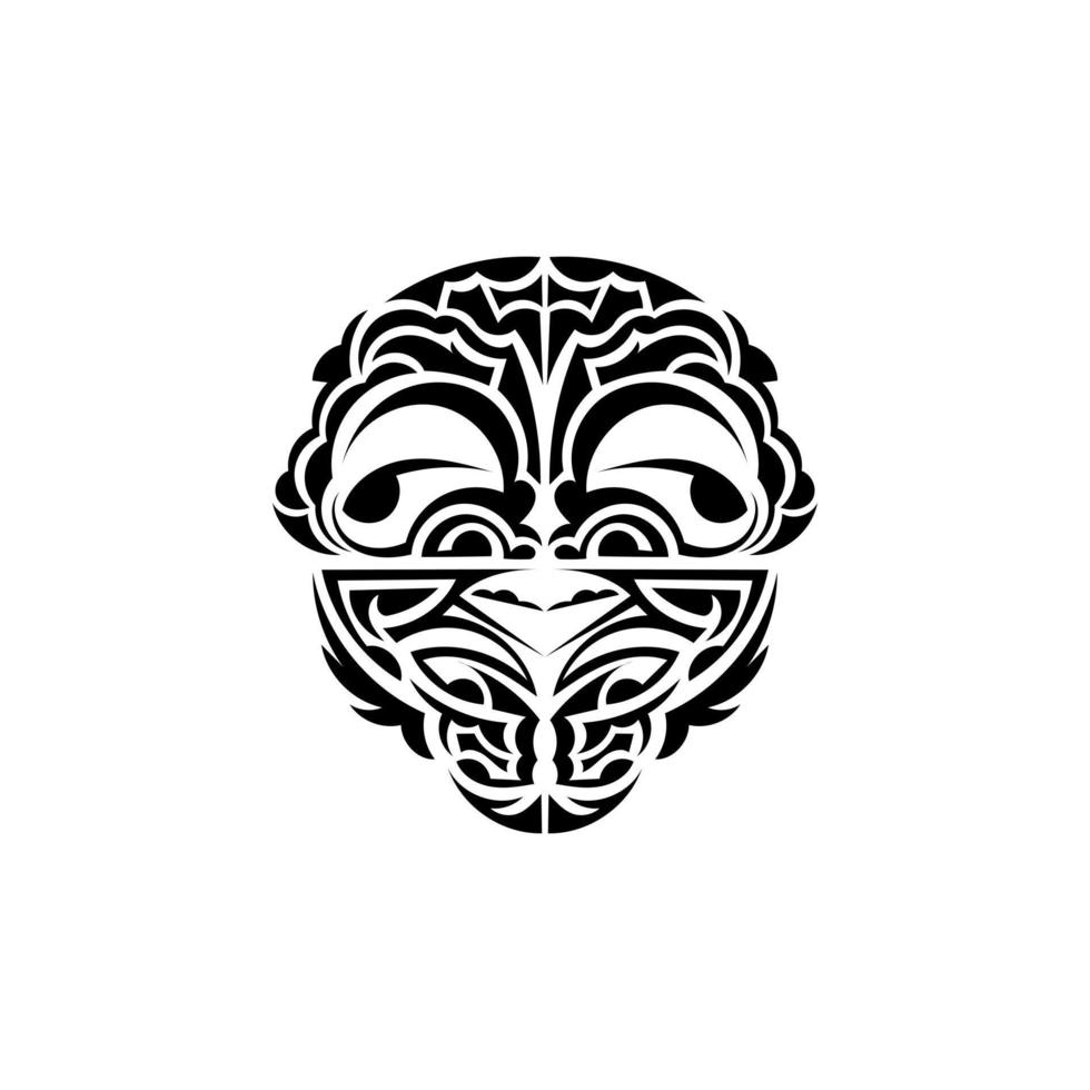 viking rostos dentro ornamental estilo. polinésio tribal padrões. adequado para tatuagens. isolado. Preto ornamento, vetor ilustração.