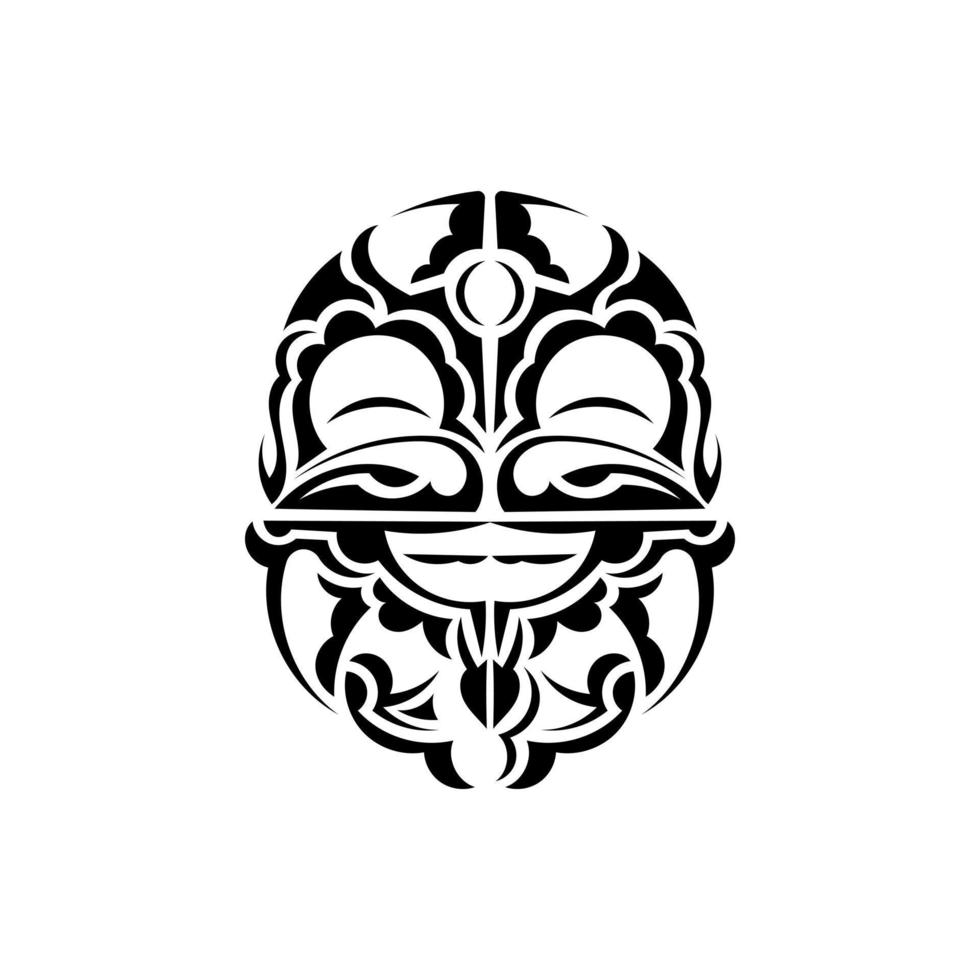 viking rostos dentro ornamental estilo. maori tribal padrões. adequado para tatuagens. isolado em branco fundo. vetor. vetor