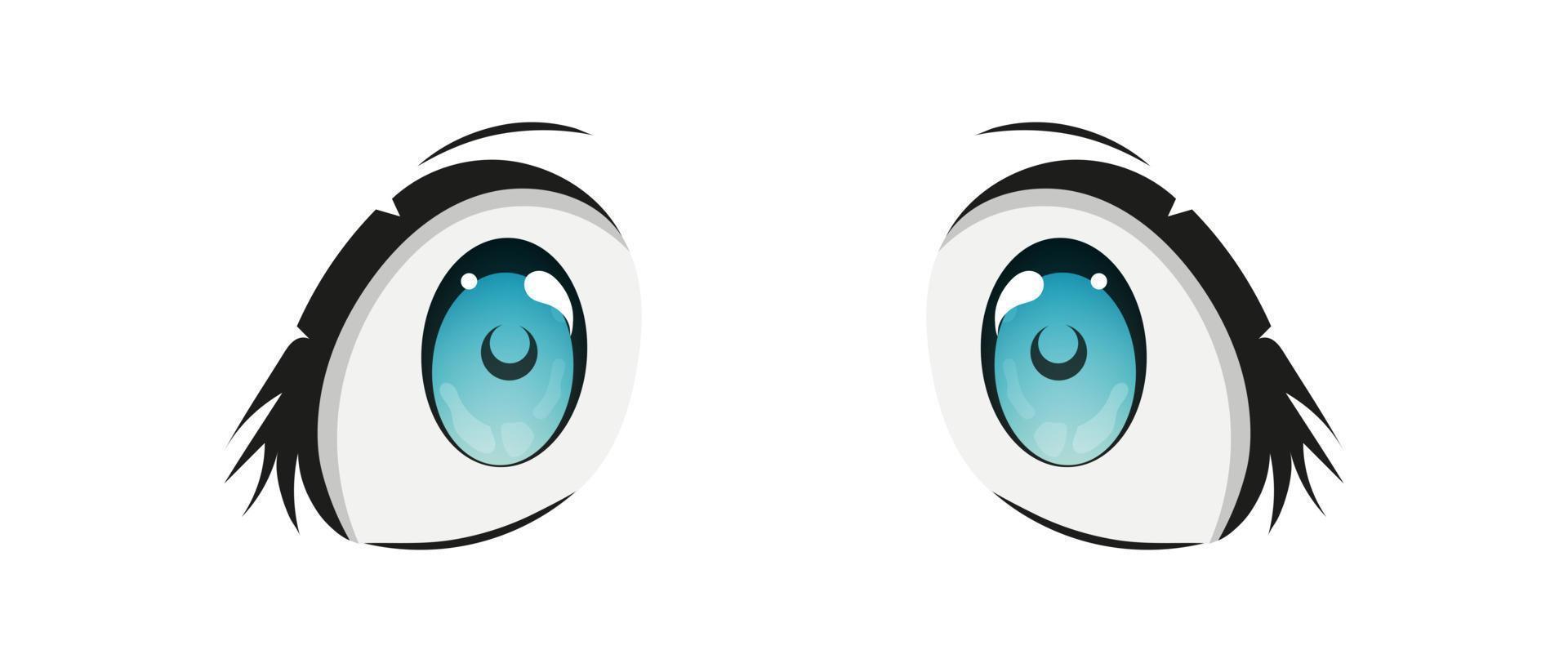 Conjunto de olhos de anime estilo mangá japonês ilustração vetorial  desenhada à mão