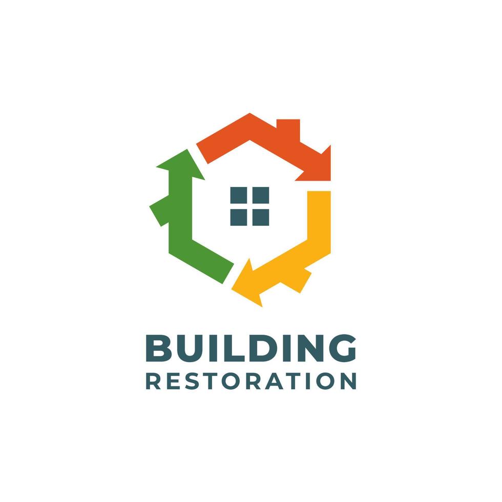 construção restauração logotipo vetor