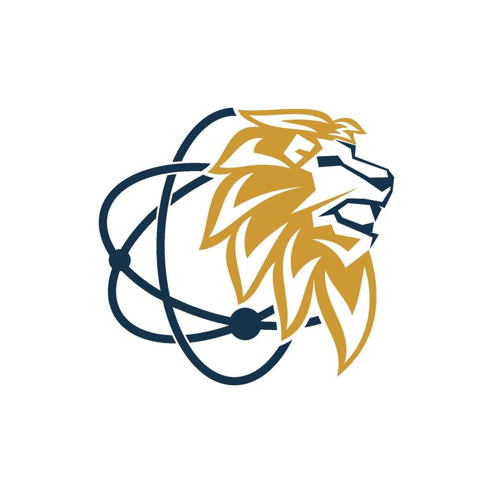 ilustração do símbolo do projeto da ciência da cabeça do leão isolada vetor