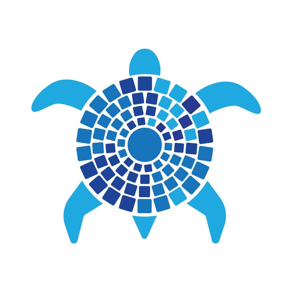 mosaico tartaruga logotipo para piscina companhia vetor