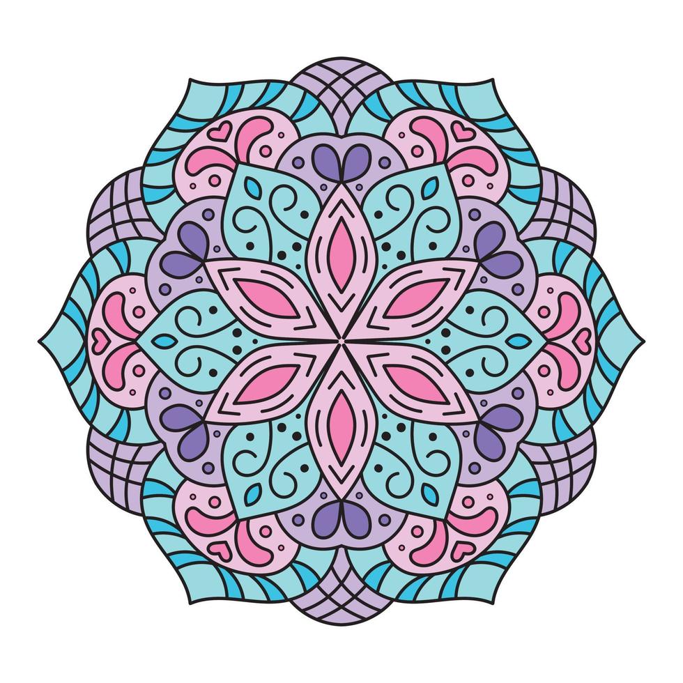 vetor mão desenhado rabisco mandala. coloração mandala. branco esboço floral mandala para hena, mehndi, tatuagem, e decoração. vetor ilustração.