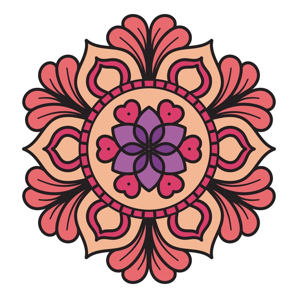 vetor mão desenhado rabisco mandala. coloração mandala. branco esboço floral mandala para hena, mehndi, tatuagem, e decoração. vetor ilustração.