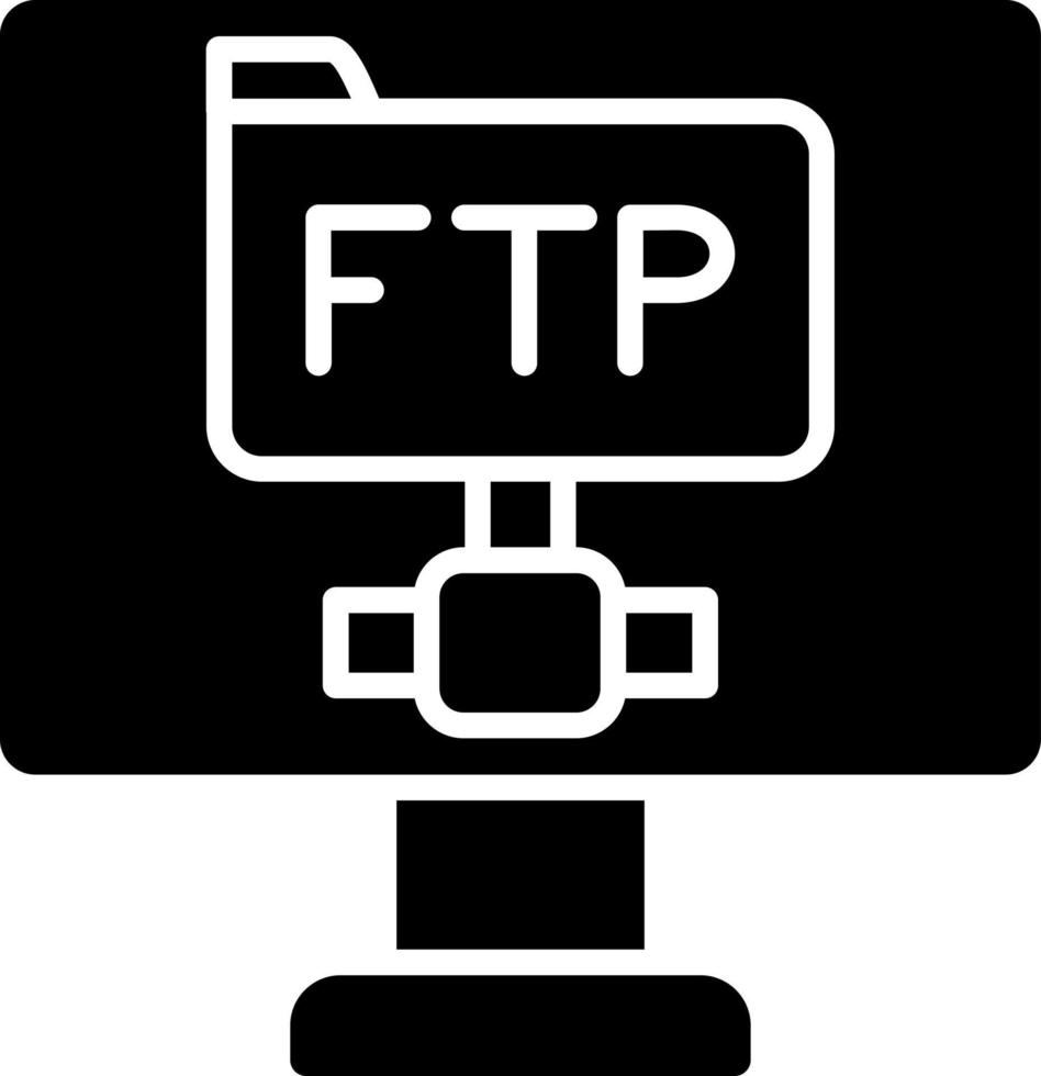 estilo de ícone do protocolo ftp vetor