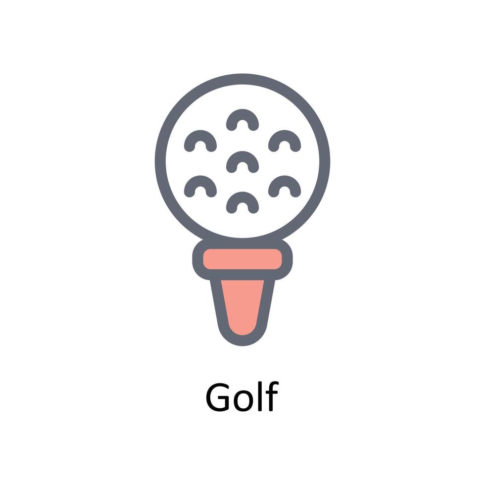 golfe vetor preencher esboço ícones. simples estoque ilustração estoque