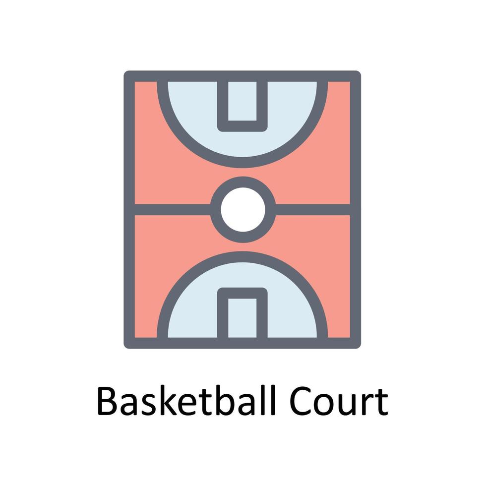 basquetebol quadra vetor preencher esboço ícones. simples estoque ilustração estoque