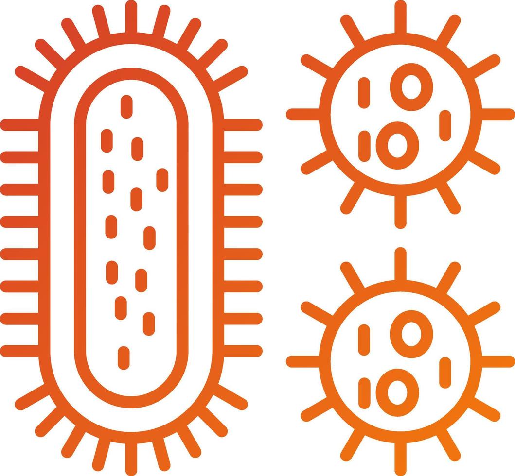 estilo de ícone de bactérias e vírus vetor