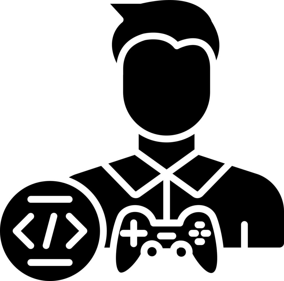 estilo de ícone masculino do desenvolvedor de jogos vetor