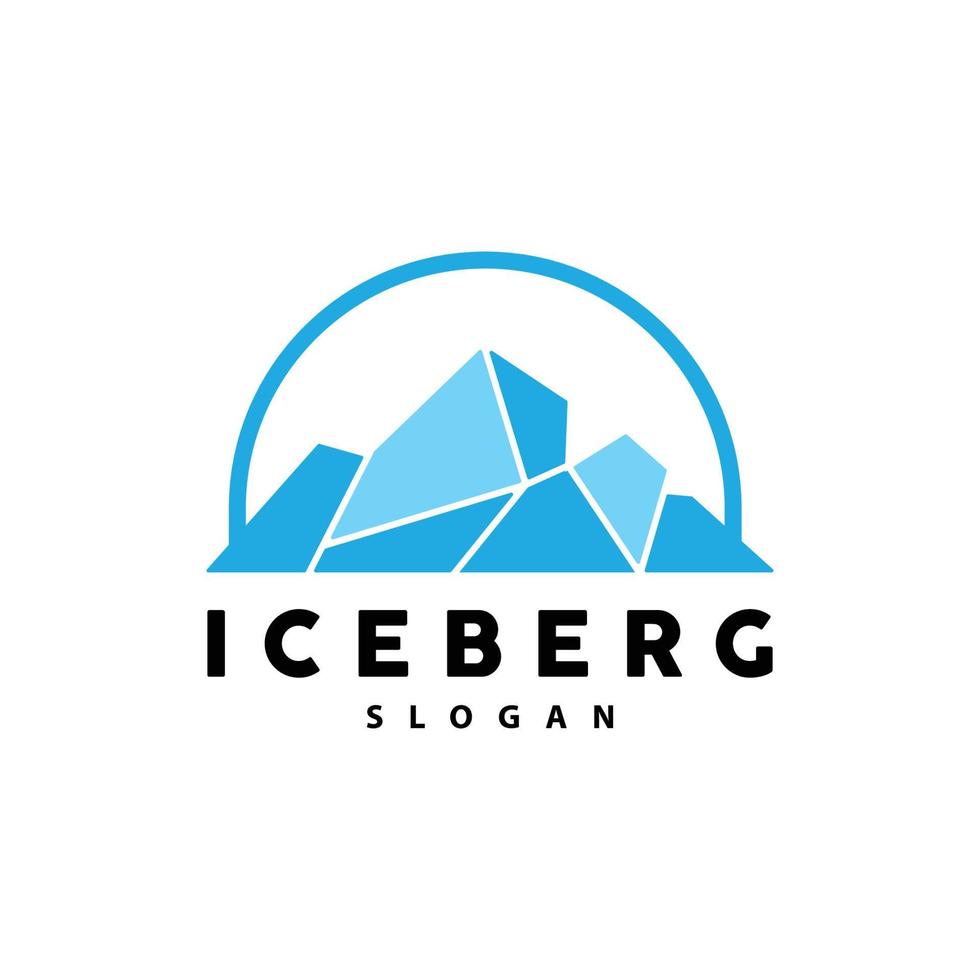 iceberg logotipo, antártico montanhas vetor dentro gelo azul cor, natureza projeto, produtos marca ilustração modelo ícone