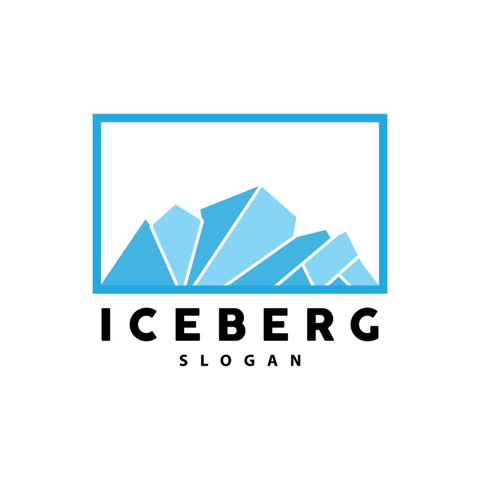 iceberg logotipo, antártico montanhas vetor dentro gelo azul cor, natureza projeto, produtos marca ilustração modelo ícone