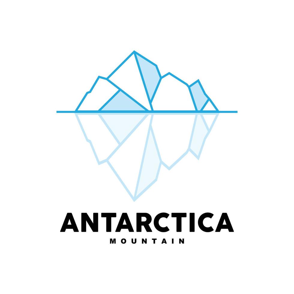 iceberg logotipo, antártico montanhas vetor dentro gelo azul cor, natureza projeto, produtos marca ilustração modelo ícone