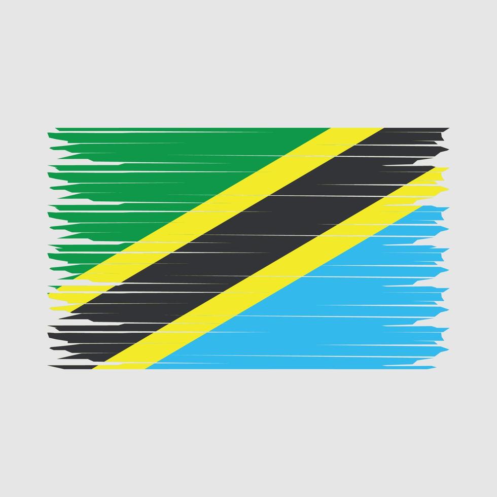 ilustração da bandeira da tanzânia vetor