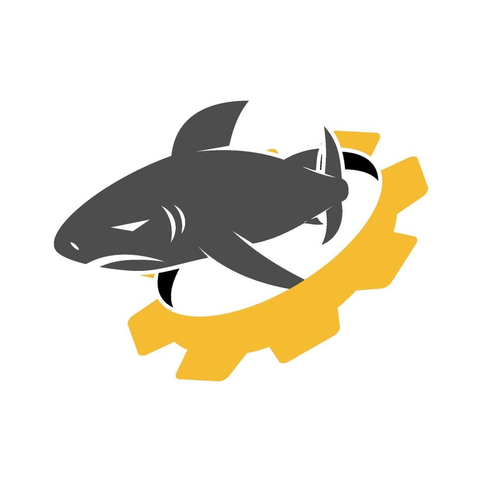 modelo de ilustração isolado de vetor de design de engrenagem de tubarão