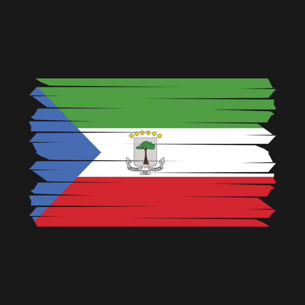 pincel de bandeira da guiné equatorial vetor