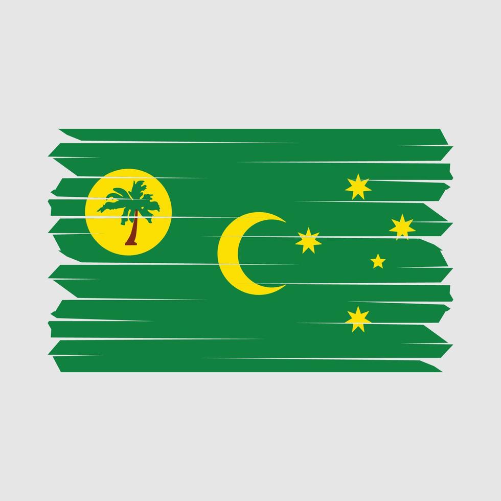 escova de bandeira das ilhas cocos vetor