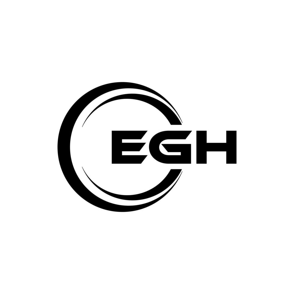 design de logotipo de carta egh na ilustração. logotipo vetorial, desenhos de caligrafia para logotipo, pôster, convite, etc. vetor