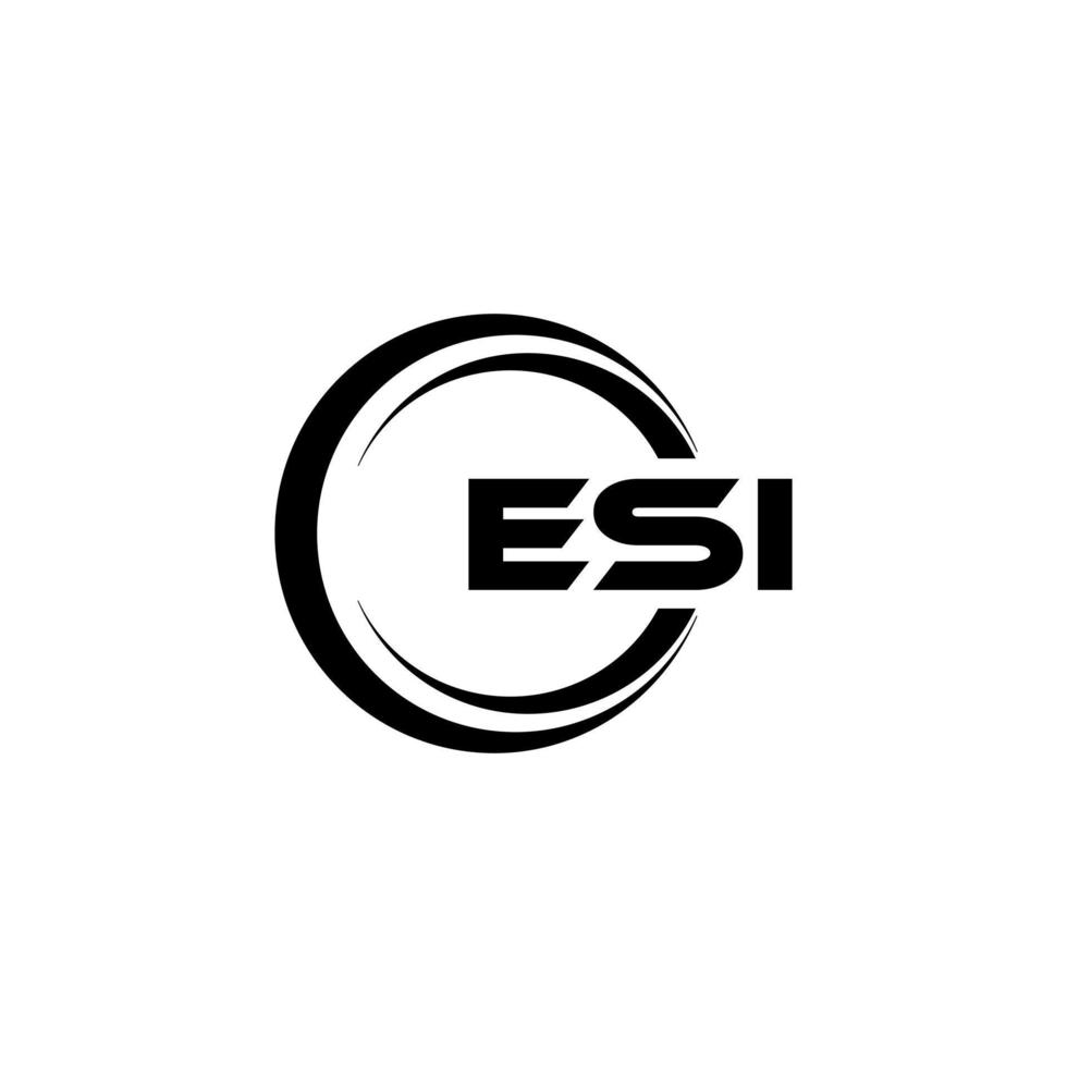 design de logotipo de carta esi na ilustração. logotipo vetorial, desenhos de caligrafia para logotipo, pôster, convite, etc. vetor