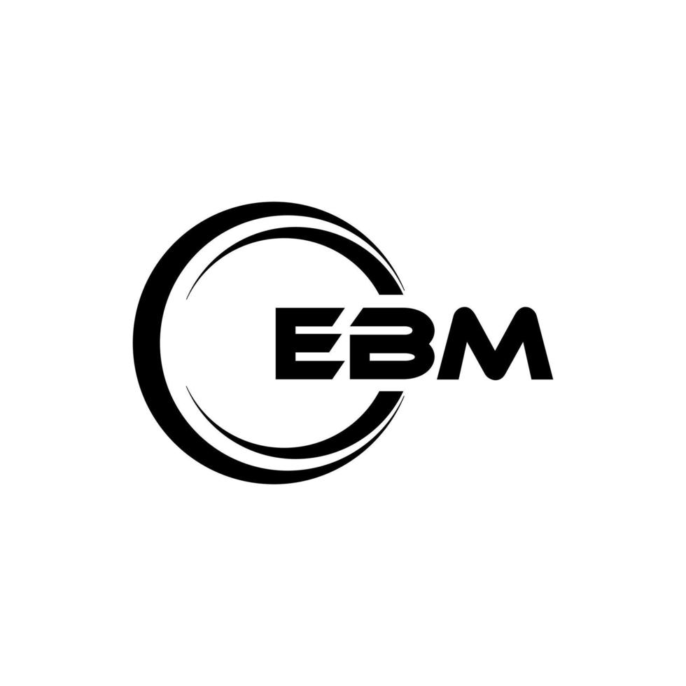 design de logotipo de carta ebm na ilustração. logotipo vetorial, desenhos de caligrafia para logotipo, pôster, convite, etc. vetor