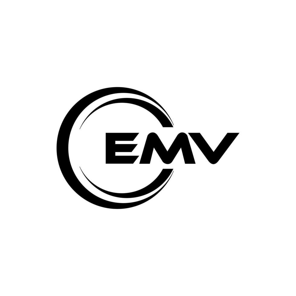 design de logotipo de carta emv na ilustração. logotipo vetorial, desenhos de caligrafia para logotipo, pôster, convite, etc. vetor