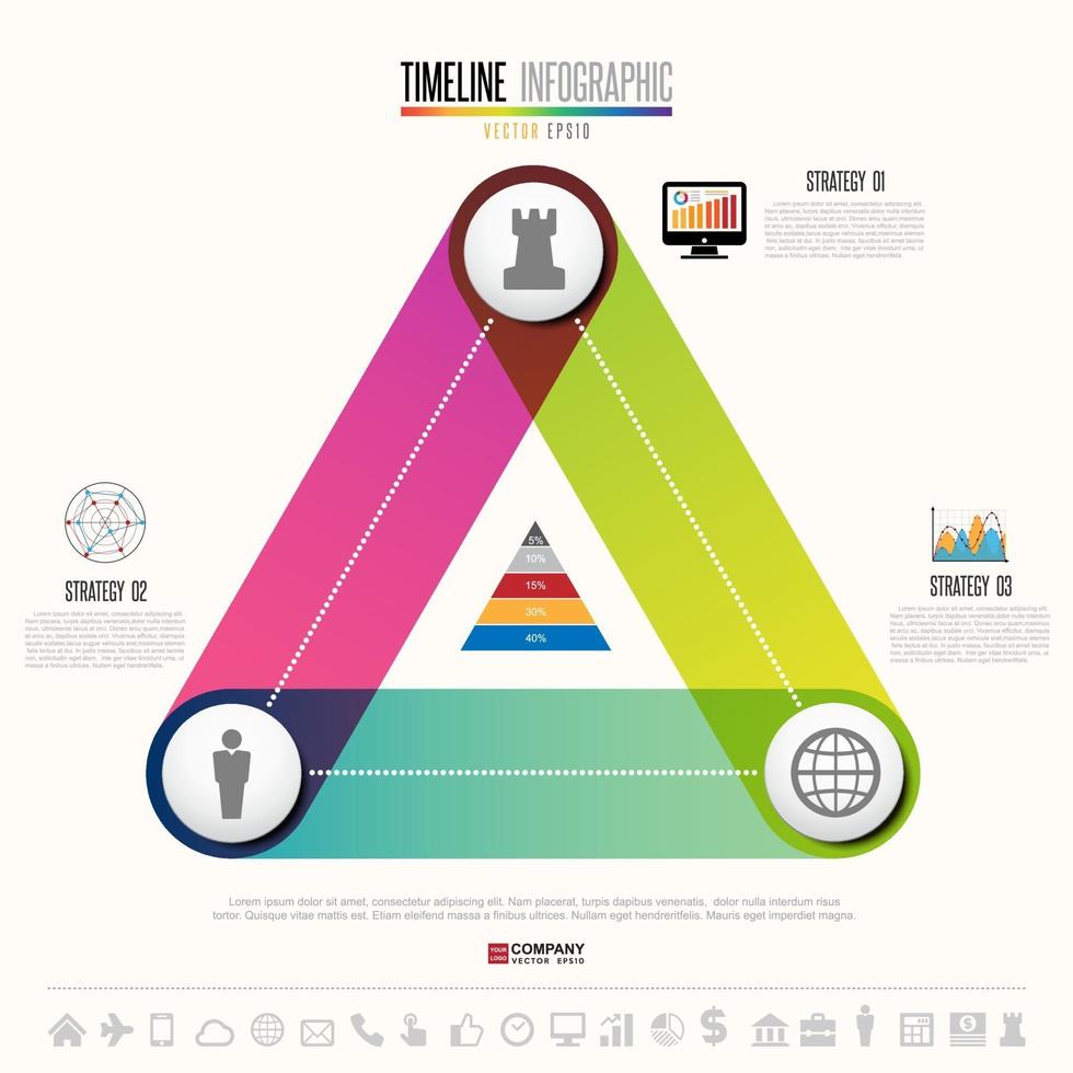 modelo de design de infográficos com conjunto de ícones vetor