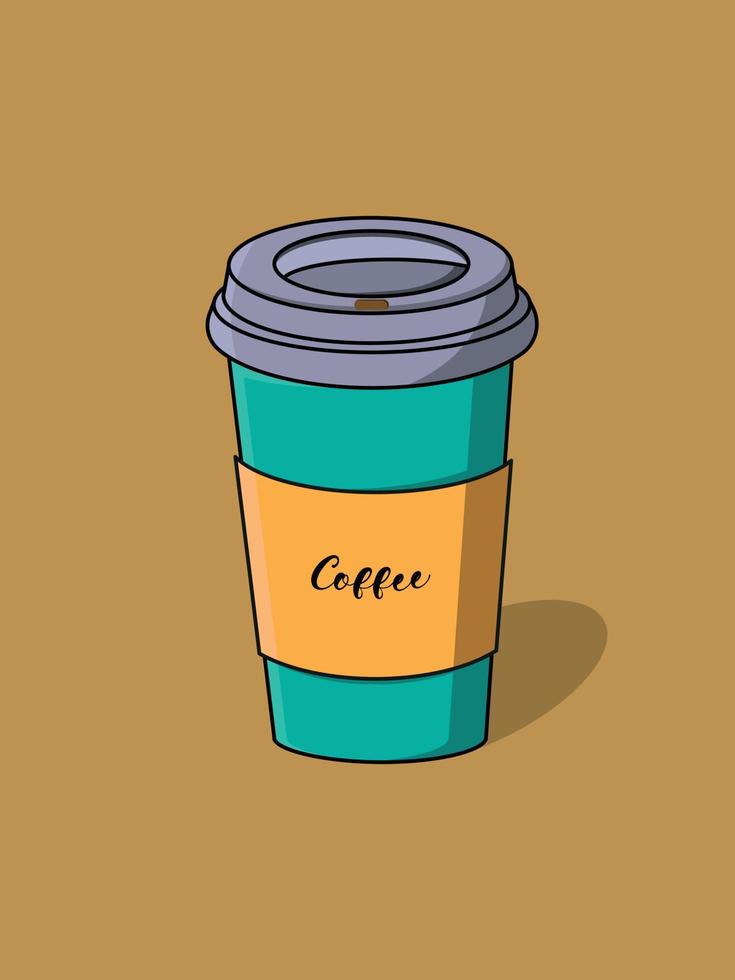 café caneca plano ilustração vetor