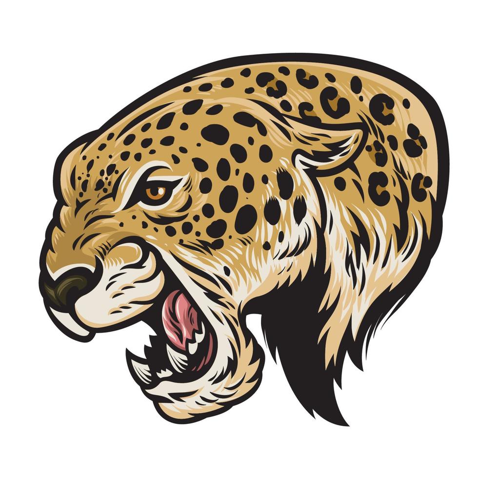 leopardo agressivo com raiva vetor
