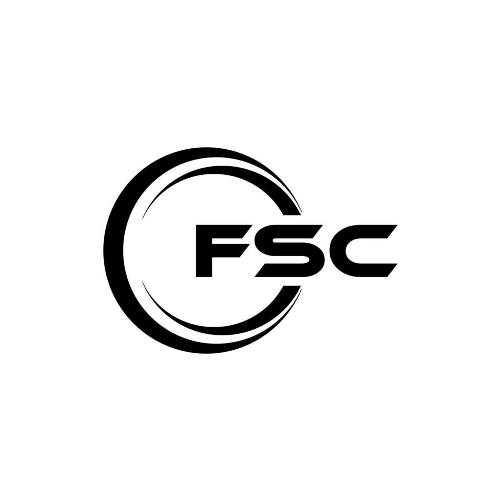 design do logotipo da carta fsc na ilustração. logotipo vetorial, desenhos de caligrafia para logotipo, pôster, convite, etc. vetor