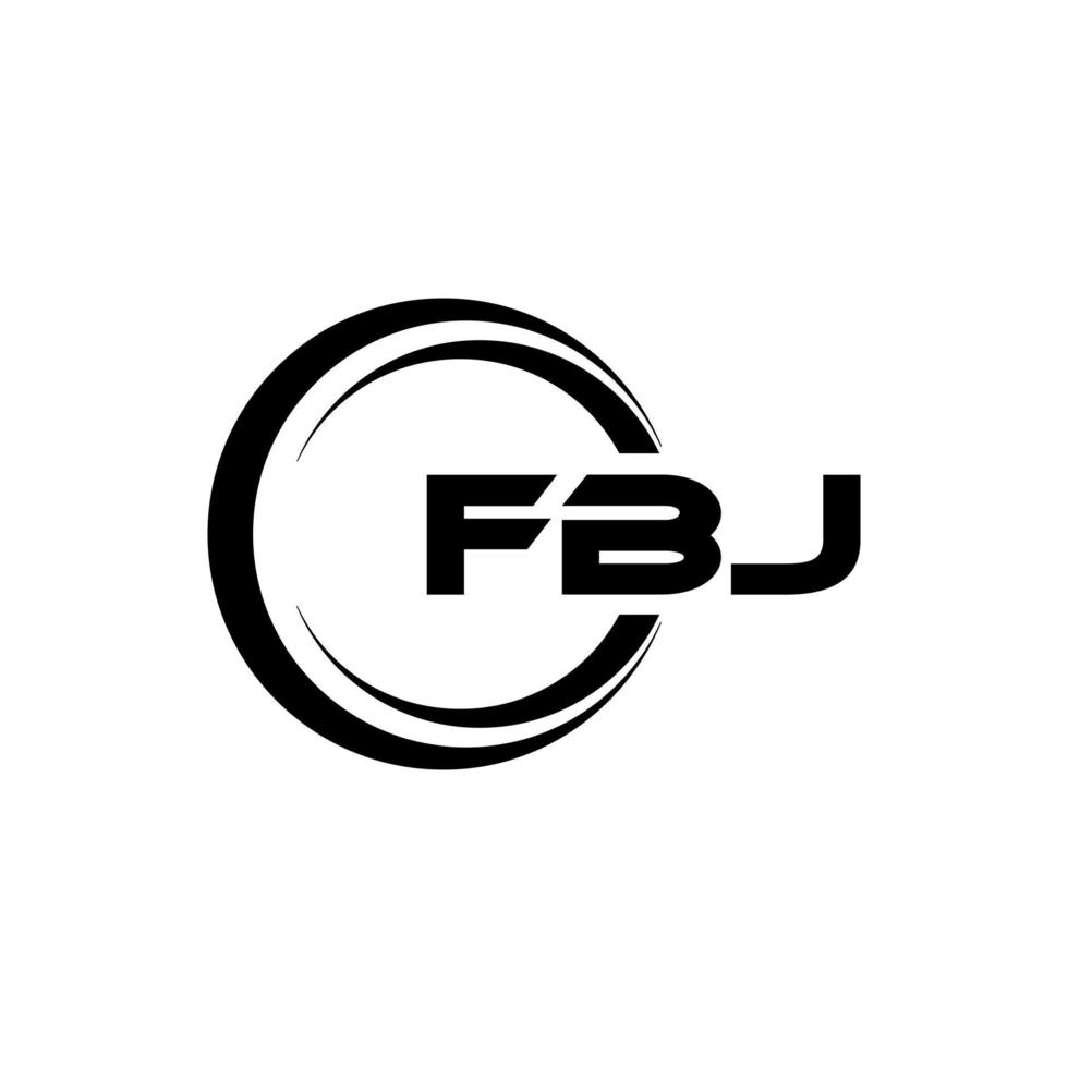 design de logotipo de carta fbj na ilustração. logotipo vetorial, desenhos de caligrafia para logotipo, pôster, convite, etc. vetor