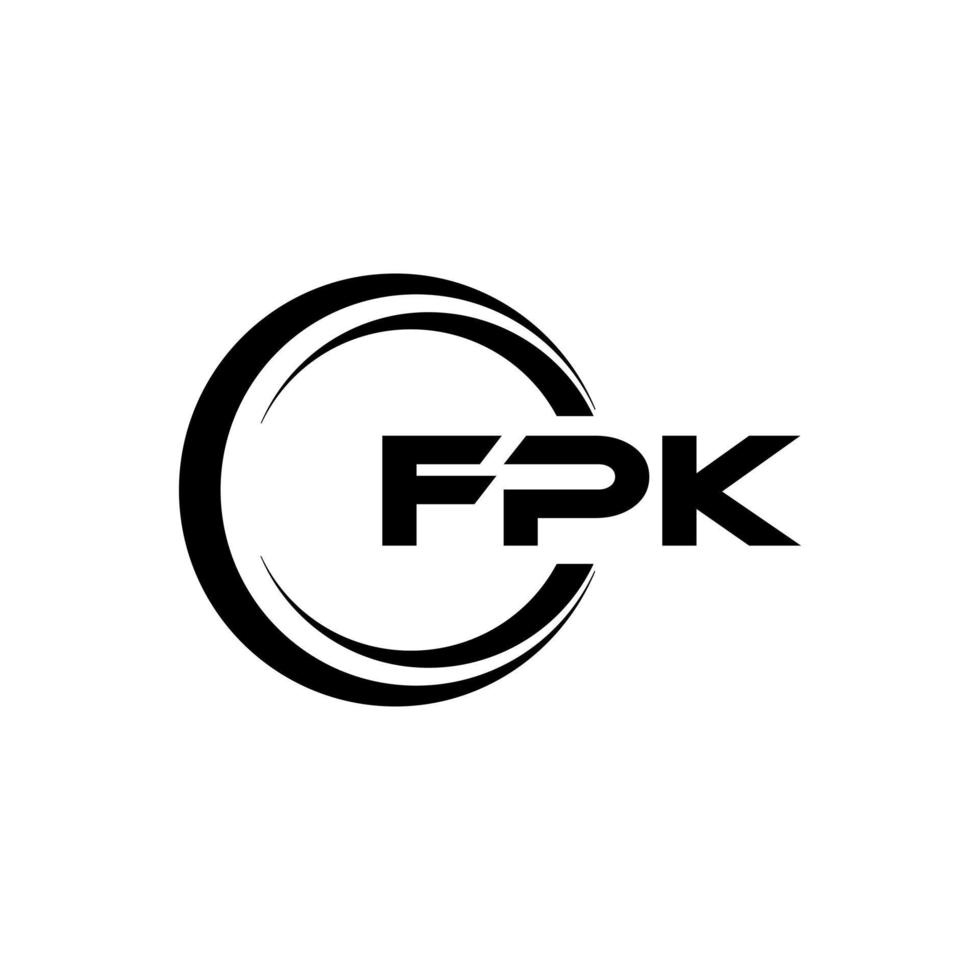 fpk carta logotipo Projeto dentro ilustração. vetor logotipo, caligrafia desenhos para logotipo, poster, convite, etc.