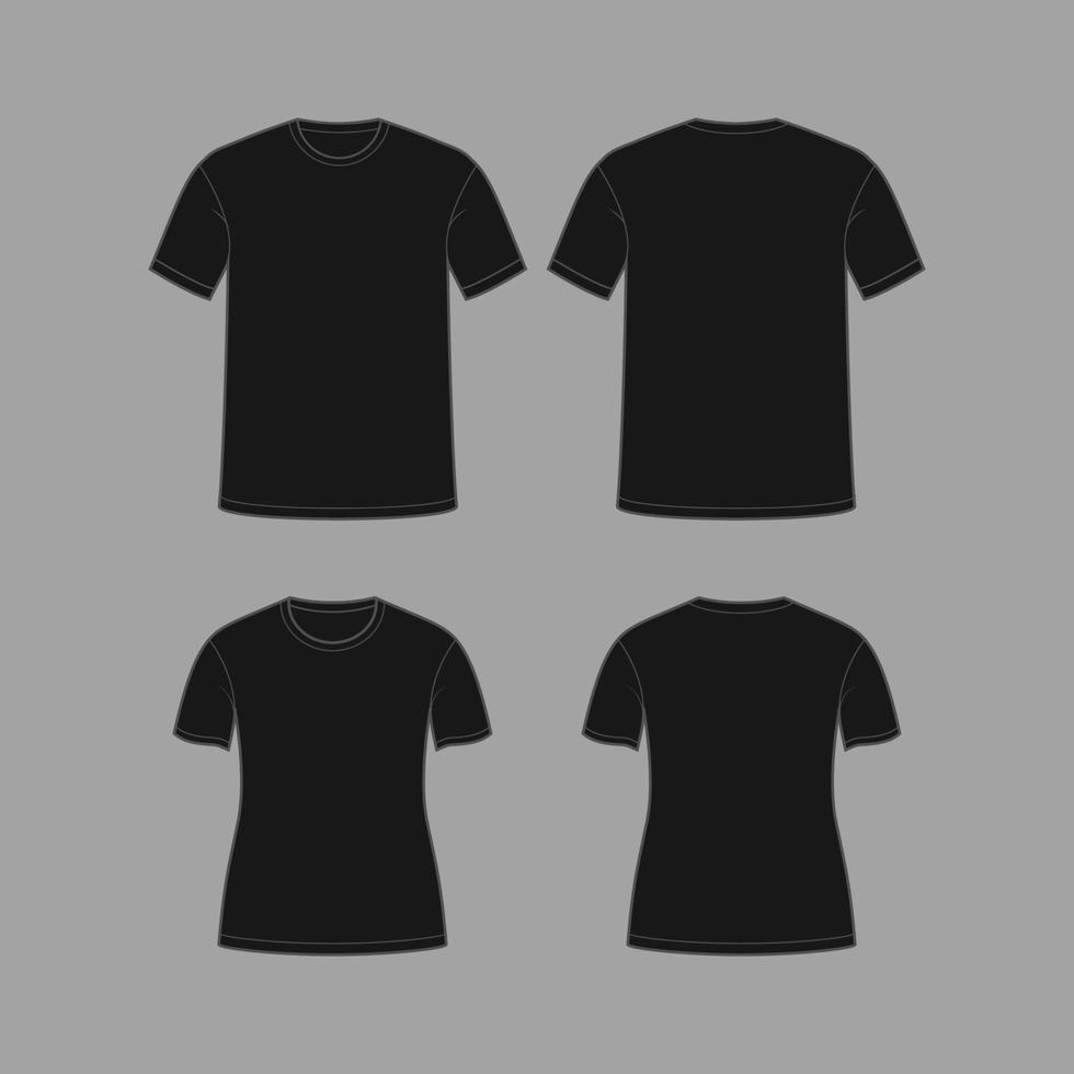 esboço plano Preto camiseta vetor