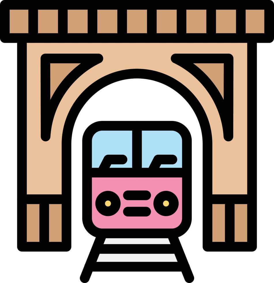 ilustração de design de ícone de vetor de túnel de trem