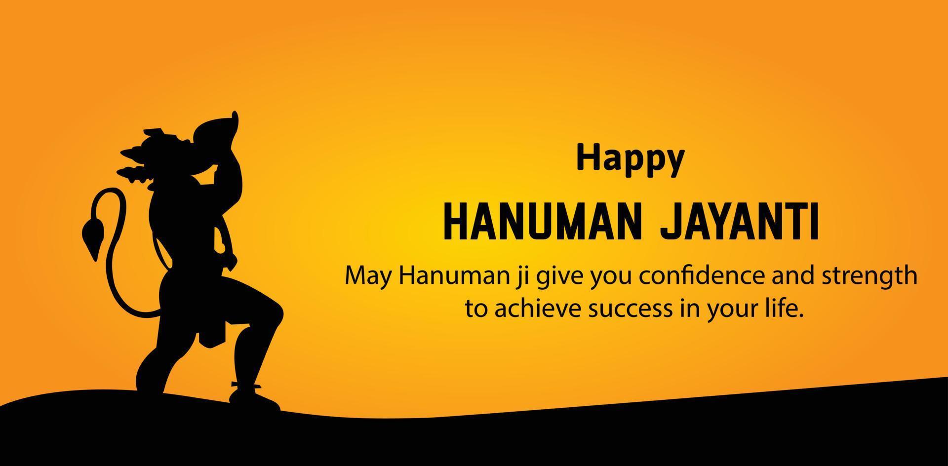 feliz Hanuman Jayanti indiano hindu festival celebração vetor Projeto