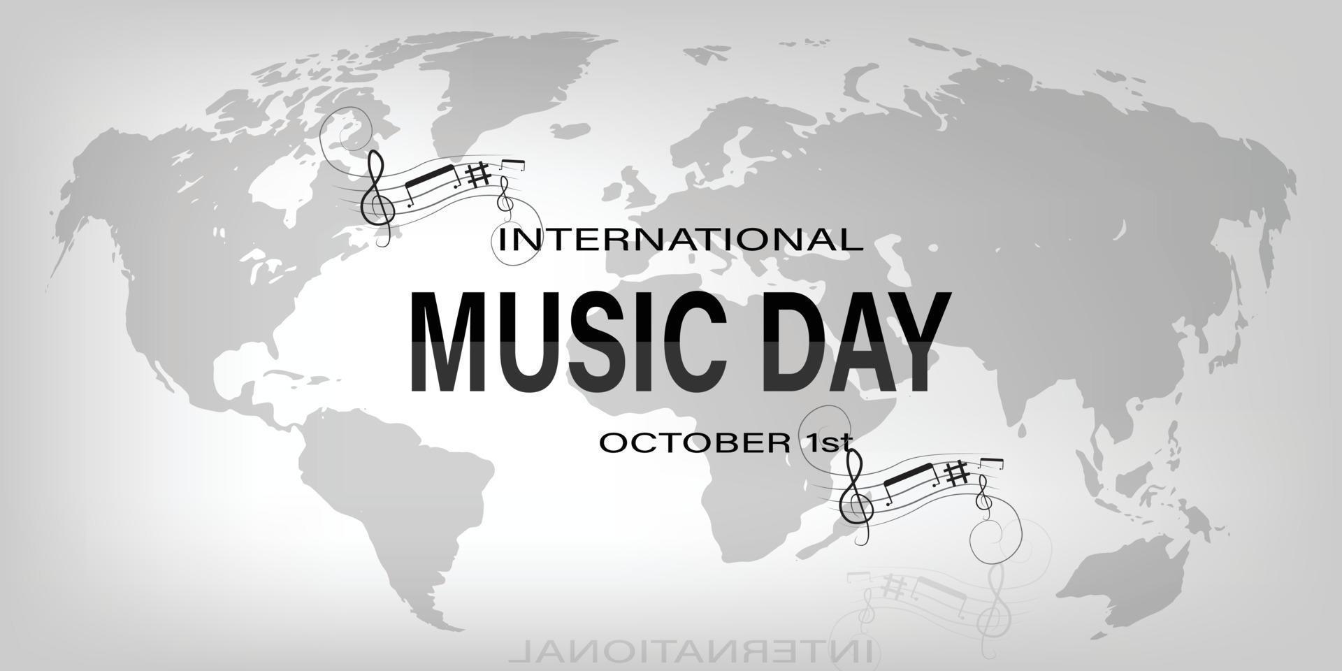 internacional música dia. mundo mapa vetor
