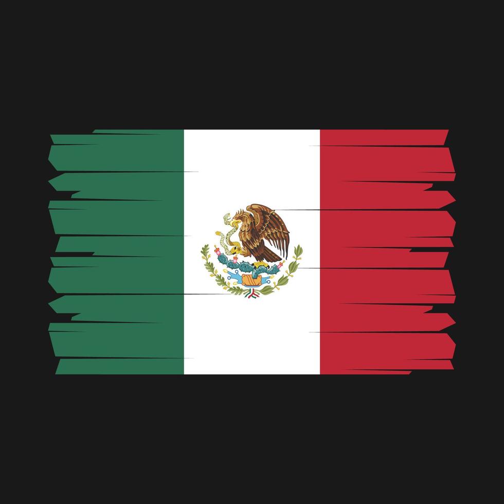 vetor de escova de bandeira do méxico