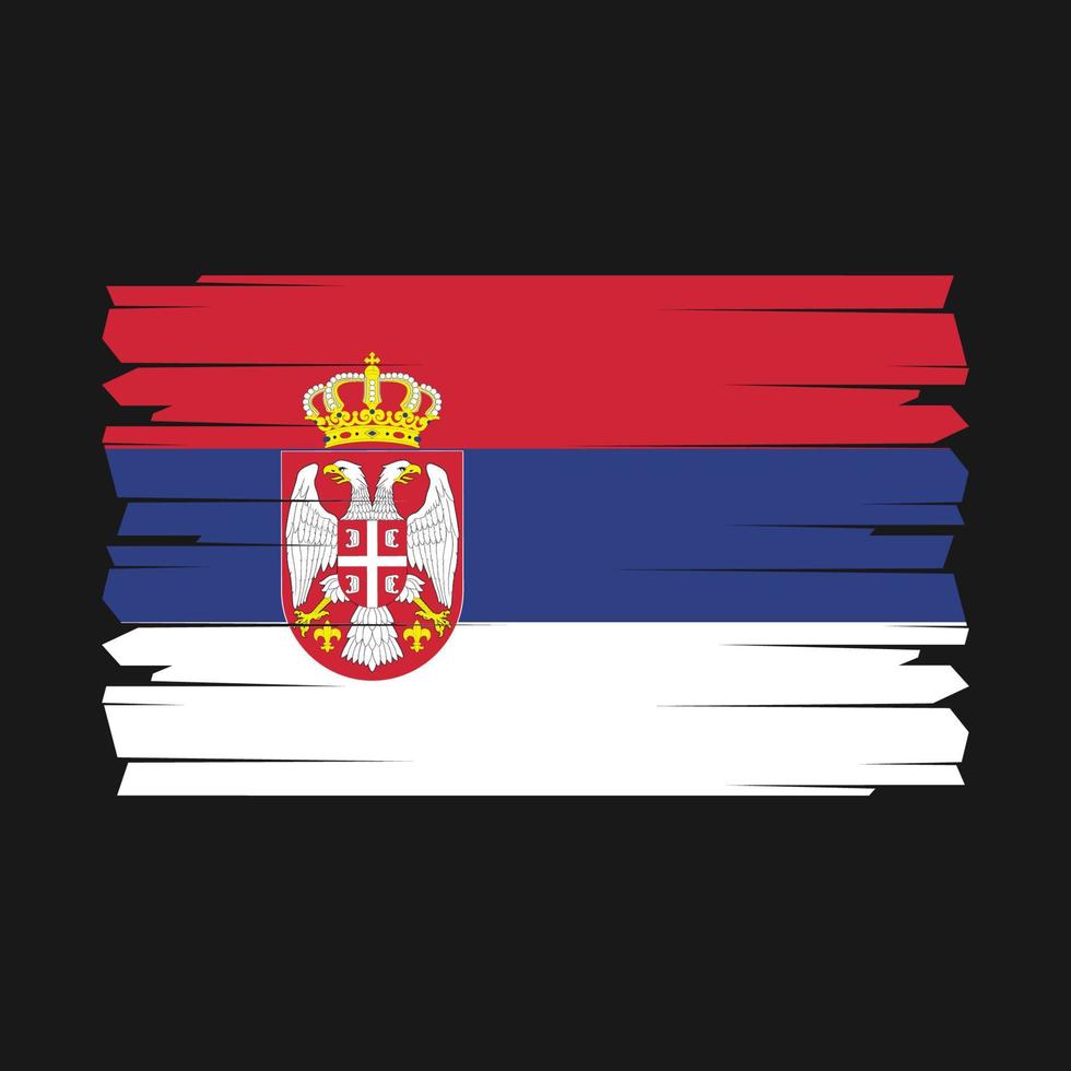 vetor de pincel de bandeira da sérvia