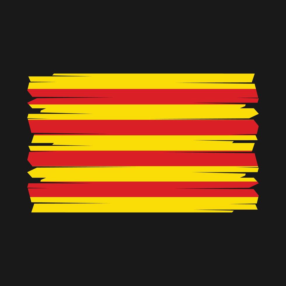 vetor de pincel de bandeira da catalunha