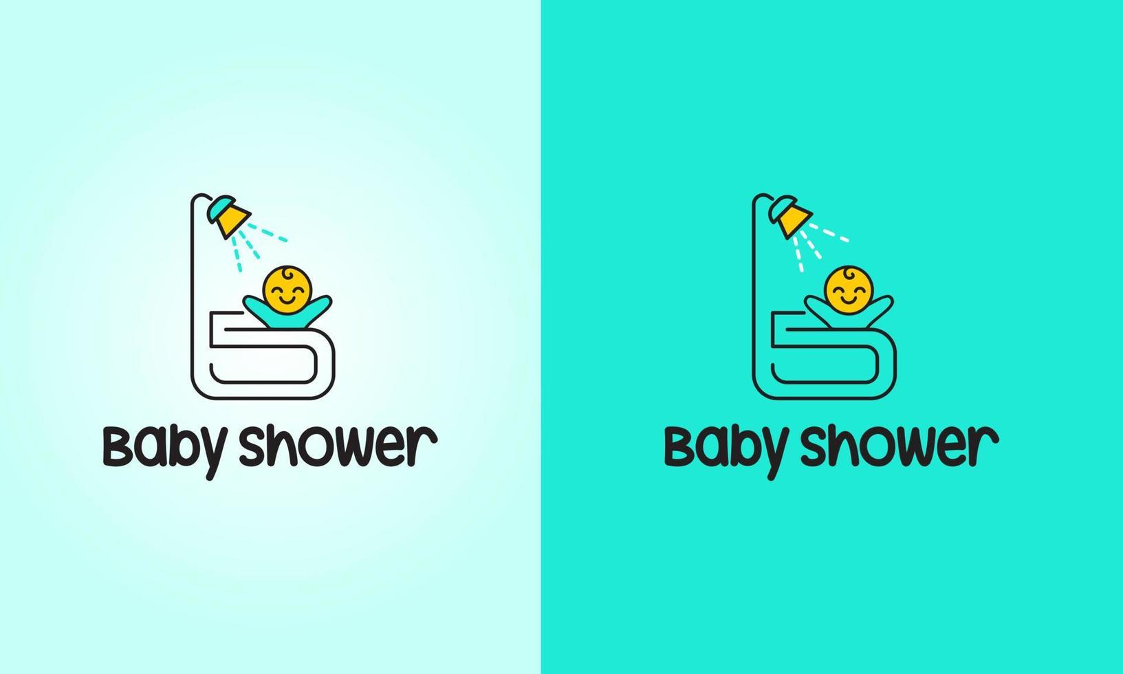 bebê chuveiro dentro banheira logotipo Projeto vetor