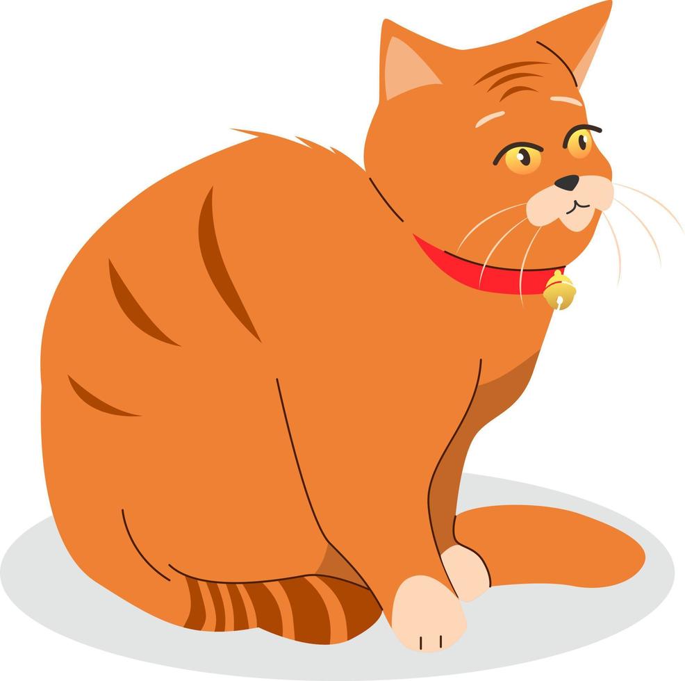 laranja fofa gato animal plano ilustração Projeto vetor