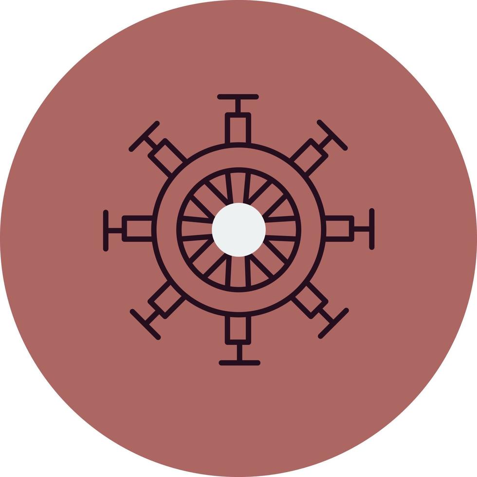 ícone de vetor de leme de navio