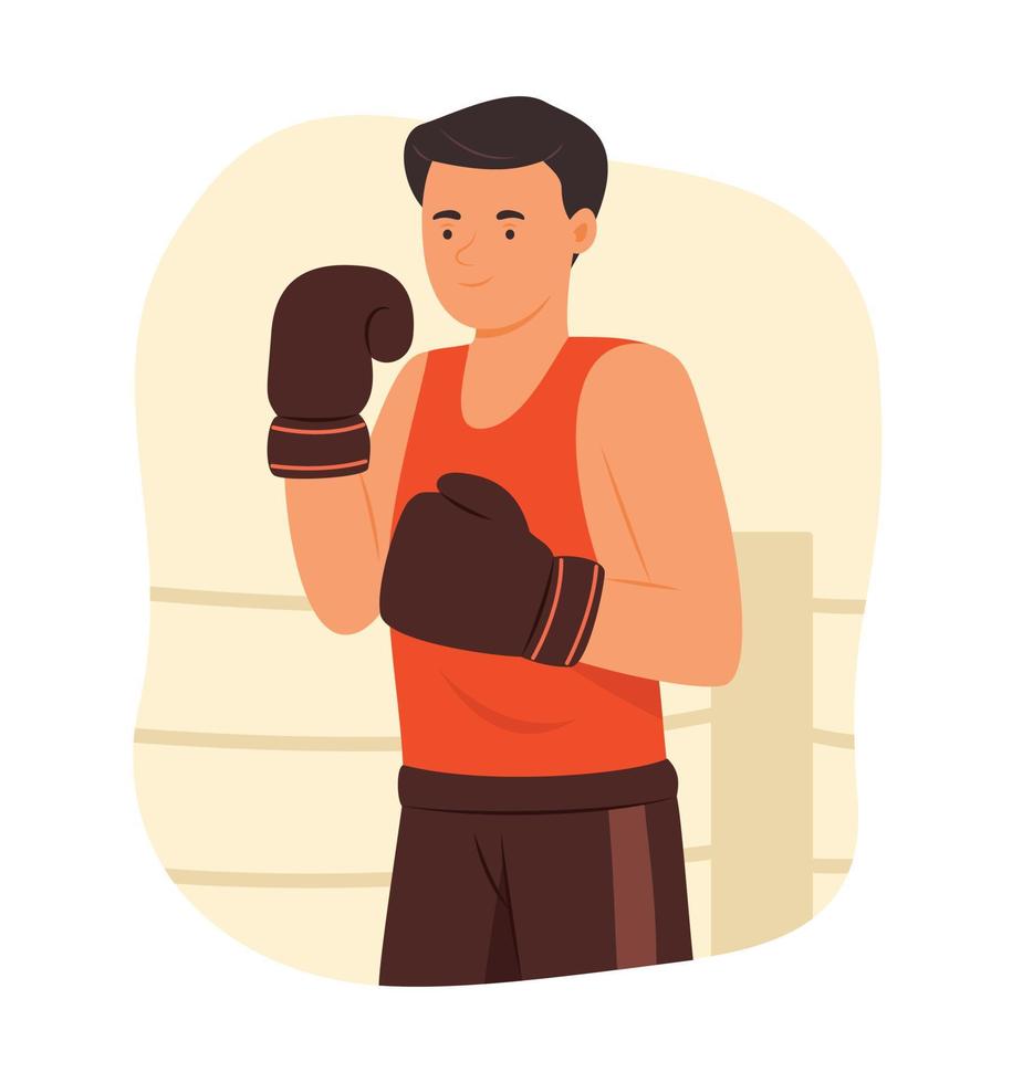 bonito boxer atleta para boxe esporte conceito ilustração vetor