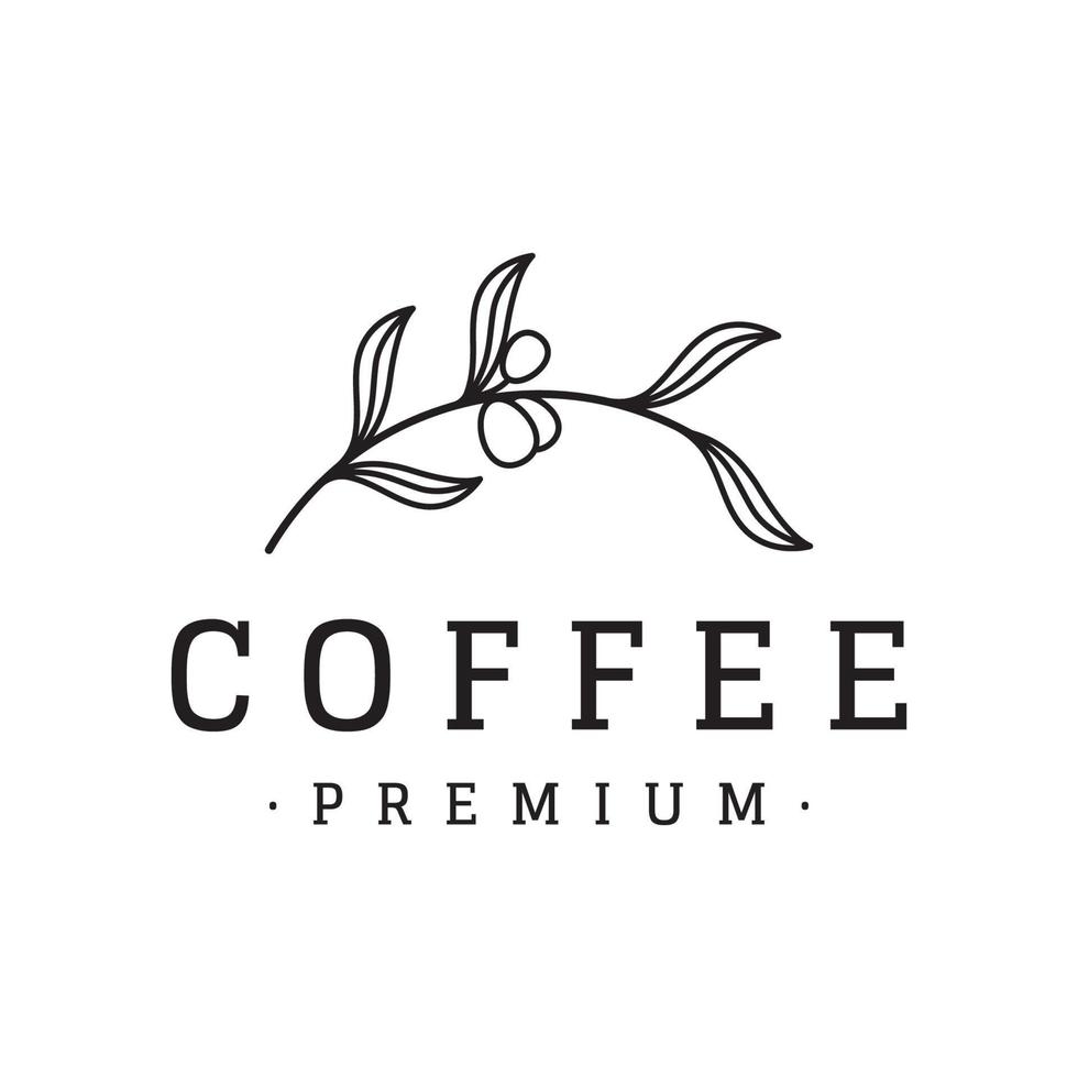 logotipo Projeto do arábica café copo e café plantar mão desenhado vintage estilo.logotipo para negócios, cafeteria, restaurante, crachá e café fazer compras. vetor