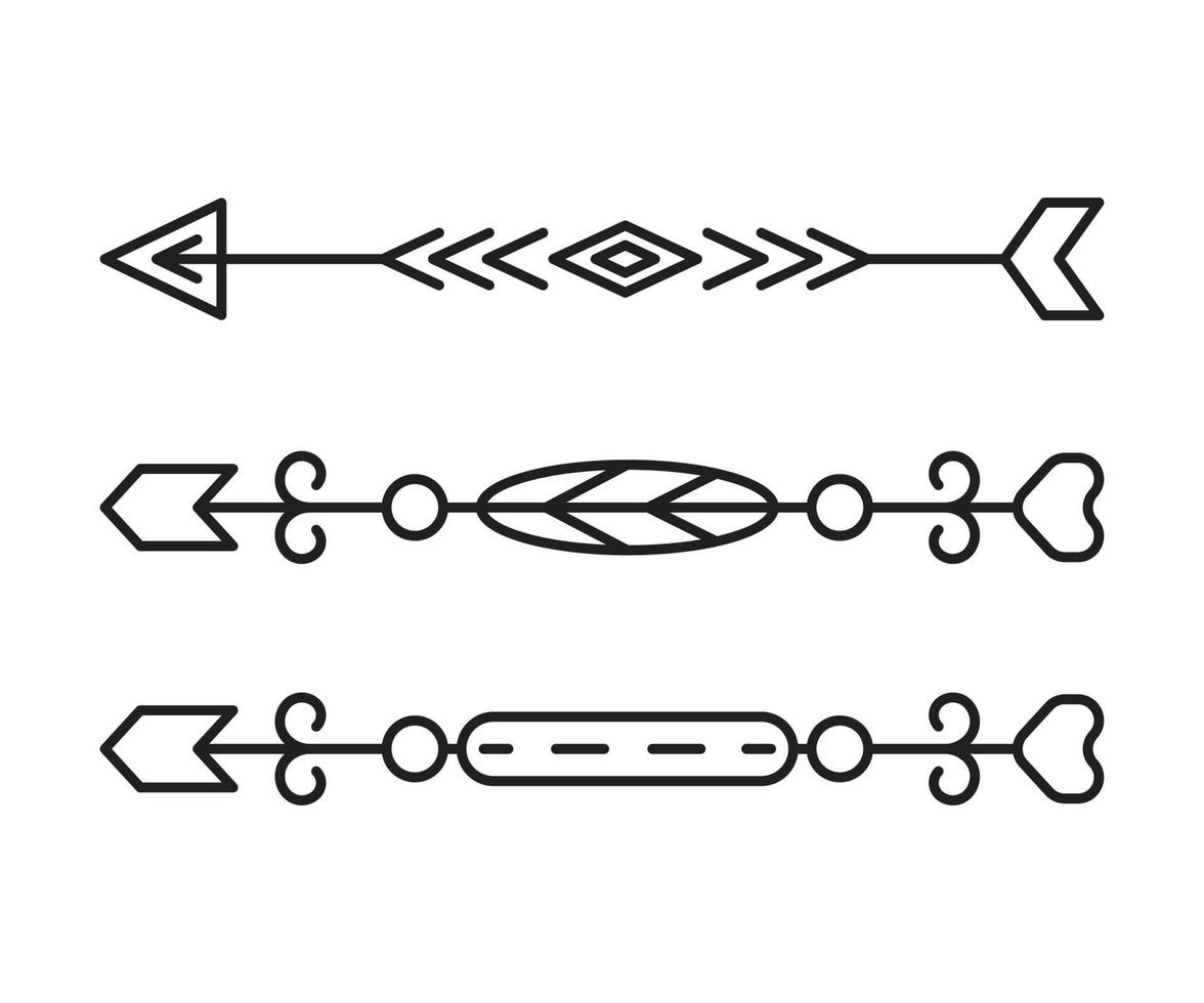 Setas; flechas divisores linha arte vetor