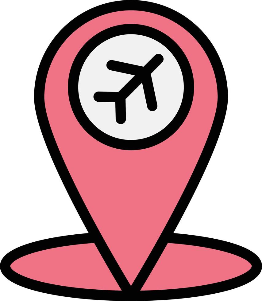 ilustração de design de ícone de vetor de localização do aeroporto