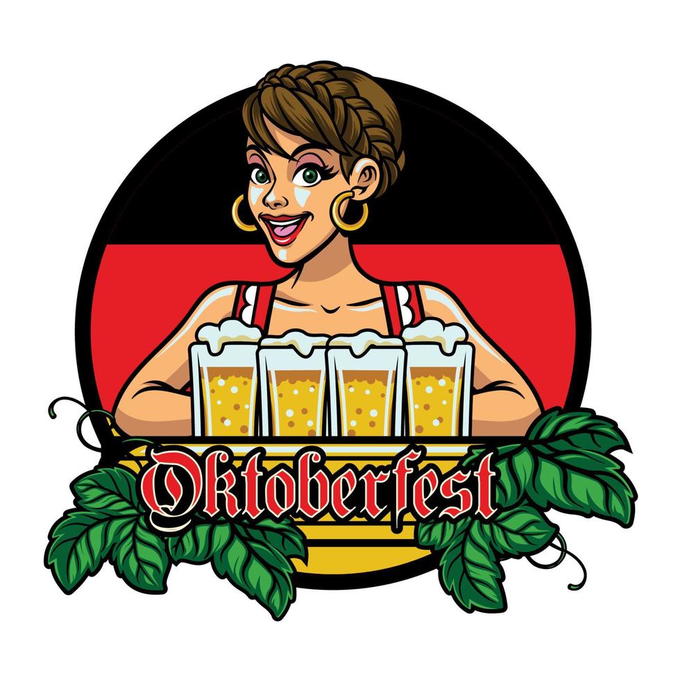 menina do oktoberfest Projeto a comemorar a festival vetor