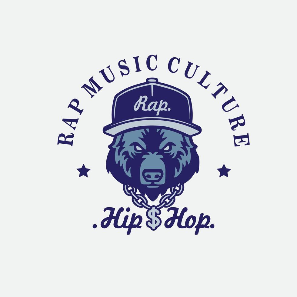 logotipo Urso vestindo chapéu vetor ilustração